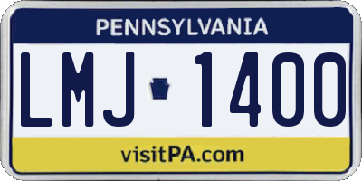 PA license plate LMJ1400