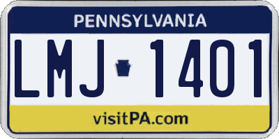 PA license plate LMJ1401