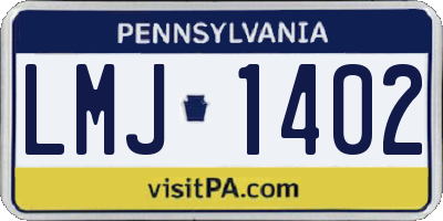 PA license plate LMJ1402