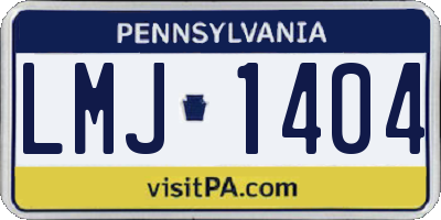 PA license plate LMJ1404