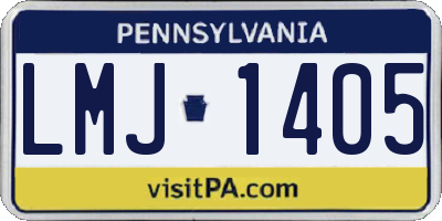 PA license plate LMJ1405