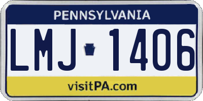 PA license plate LMJ1406