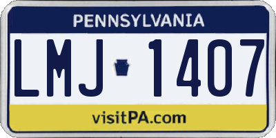 PA license plate LMJ1407