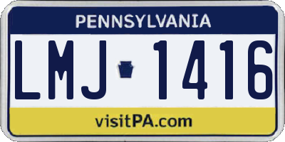 PA license plate LMJ1416