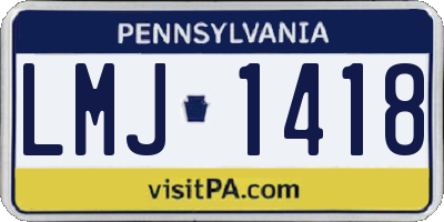 PA license plate LMJ1418