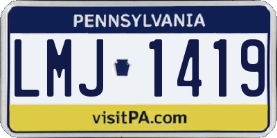 PA license plate LMJ1419