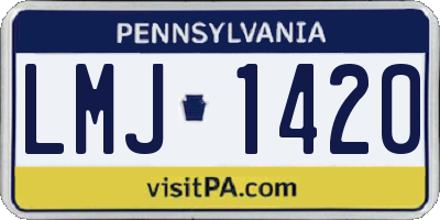 PA license plate LMJ1420