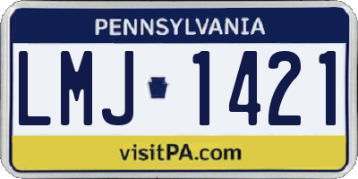 PA license plate LMJ1421