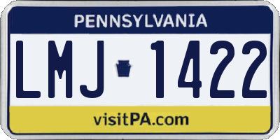 PA license plate LMJ1422