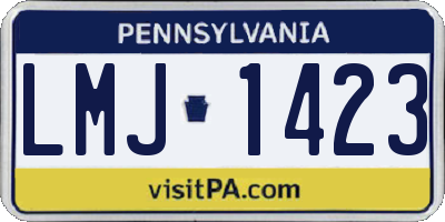 PA license plate LMJ1423
