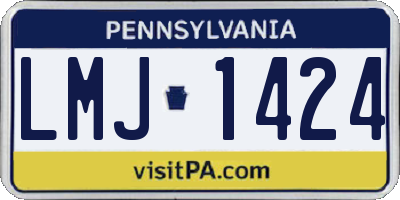 PA license plate LMJ1424