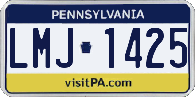 PA license plate LMJ1425