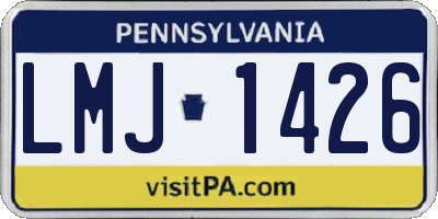 PA license plate LMJ1426