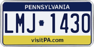 PA license plate LMJ1430