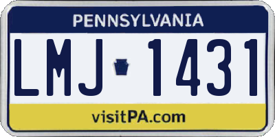 PA license plate LMJ1431