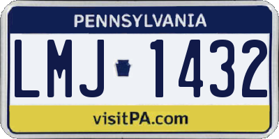 PA license plate LMJ1432