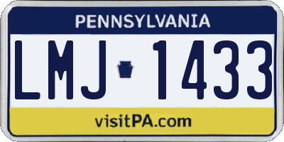 PA license plate LMJ1433