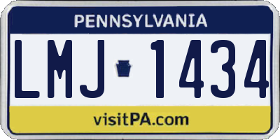 PA license plate LMJ1434
