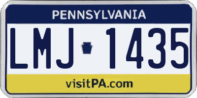 PA license plate LMJ1435