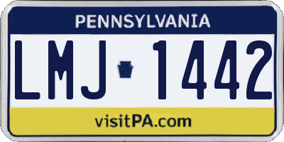 PA license plate LMJ1442