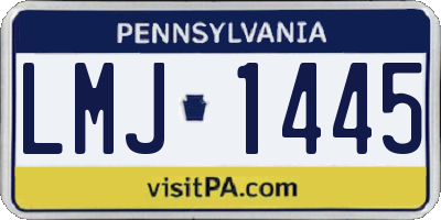 PA license plate LMJ1445