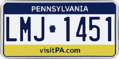 PA license plate LMJ1451