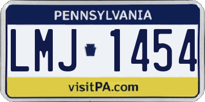 PA license plate LMJ1454
