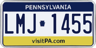 PA license plate LMJ1455