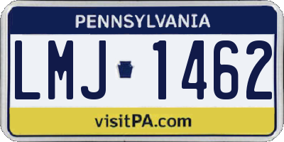 PA license plate LMJ1462