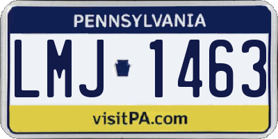 PA license plate LMJ1463
