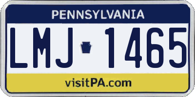 PA license plate LMJ1465