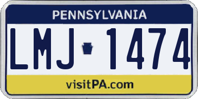 PA license plate LMJ1474