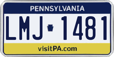 PA license plate LMJ1481