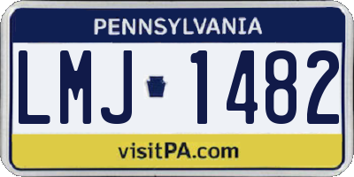 PA license plate LMJ1482
