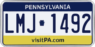 PA license plate LMJ1492