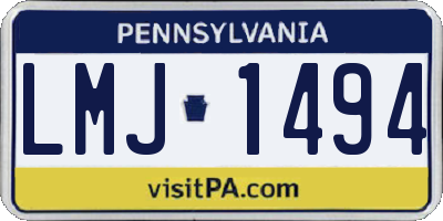 PA license plate LMJ1494