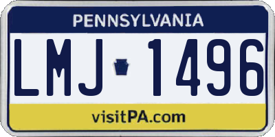 PA license plate LMJ1496