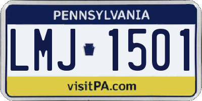 PA license plate LMJ1501