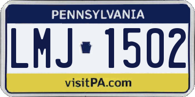 PA license plate LMJ1502