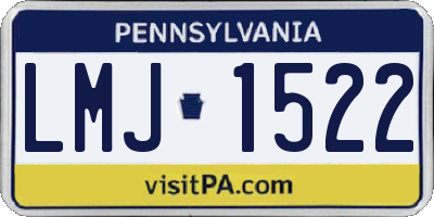 PA license plate LMJ1522