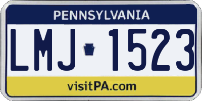 PA license plate LMJ1523