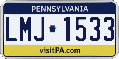 PA license plate LMJ1533