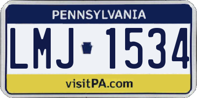PA license plate LMJ1534