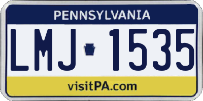 PA license plate LMJ1535