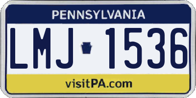 PA license plate LMJ1536