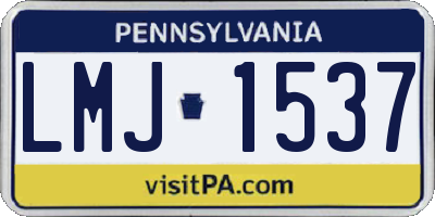 PA license plate LMJ1537
