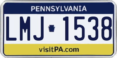 PA license plate LMJ1538