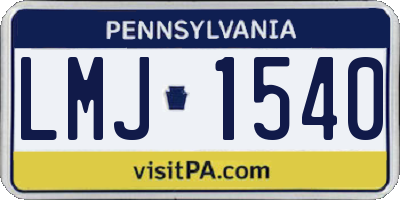 PA license plate LMJ1540