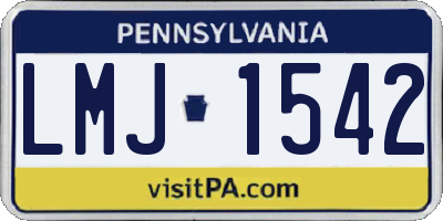 PA license plate LMJ1542