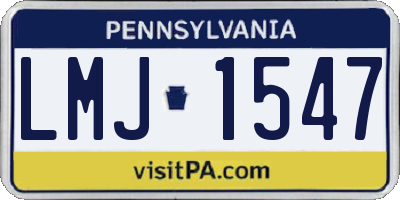 PA license plate LMJ1547